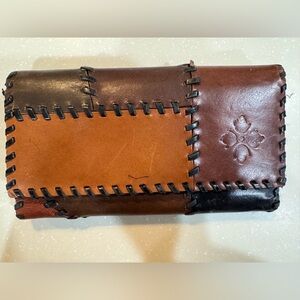 Patricia Nash Brown Patchwork Leather Wallet